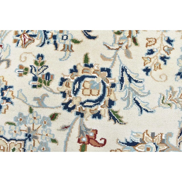 Fine Nain Rug 6’1” X 9’2” White Wool Traditional Hand-Knotted Oriental Carpet For Sale - Image 9 of 15