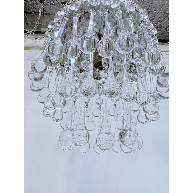 Metal 1950s Italian Brass Upside Down Layered Cake Chandelier For Sale - Image 7 of 8
