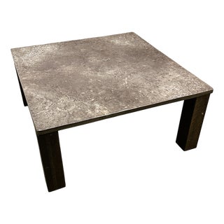 French Slate & Oak Coffee Table, 1970s For Sale