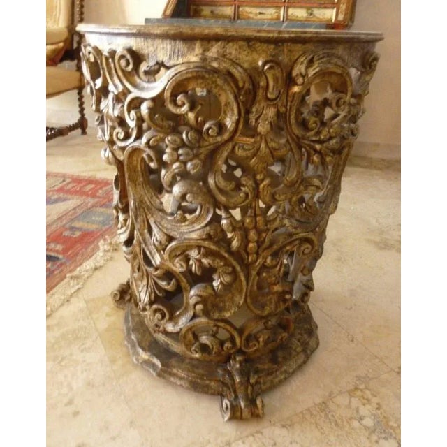 Traditional Early 20th Century Antique Italian Silver Gilt Table Base For Sale - Image 3 of 8