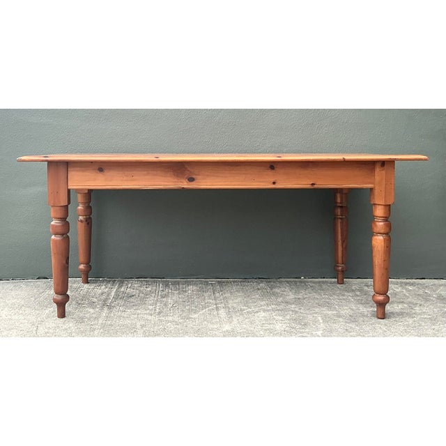 Vintage Knotty Pine Farm Table For Sale In West Palm - Image 6 of 12