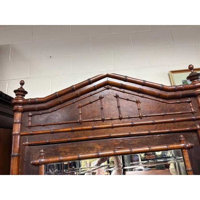 Victorian Victorian Faux Bamboo Armoire For Sale - Image 3 of 10