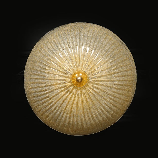 Mid-Century Barovier Y Toso Hand-Blown Murano Glass Chandelier W/ Gold Flecks For Sale - Image 14 of 18