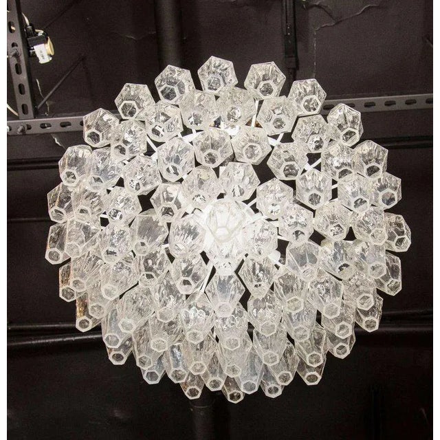 Modernist Handblown Translucent Murano Glass Polyhedral Chandelier For Sale In New York - Image 6 of 8