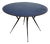 Round Table in Blue Glass, Wood and Black Metal, Italy, 1950s For Sale