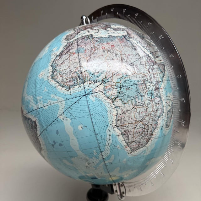Mid-Century Modern Japanese School Globe on Black Base, 1980s For Sale - Image 12 of 18