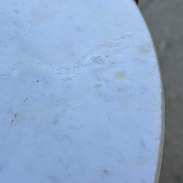 Mid 20th Century Italian Palladio Accent Table With Round Carrara Marble Top For Sale - Image 5 of 12