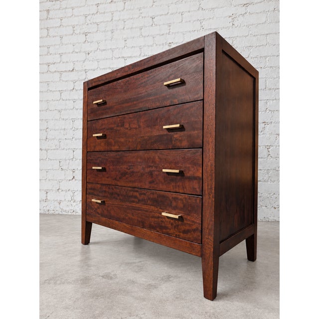 Crate & Barrel Vintage Crate and Barrel Solid Wood 4 Drawer Dresser/Chest of Drawers With Soft Close Drawers For Sale - Image 4 of 8