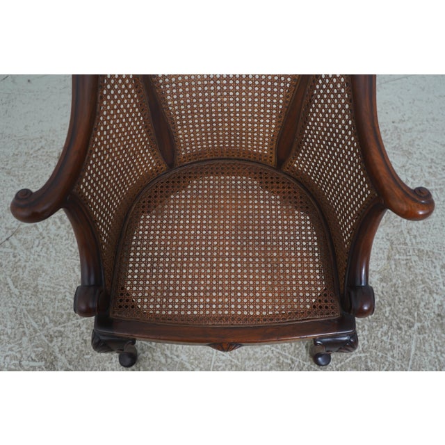 Vintage French Carved Cane Tub Chair For Sale - Image 14 of 18