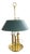 Vintage Hot Water Bottle Desk Lamp in Brass with Green Shade For Sale