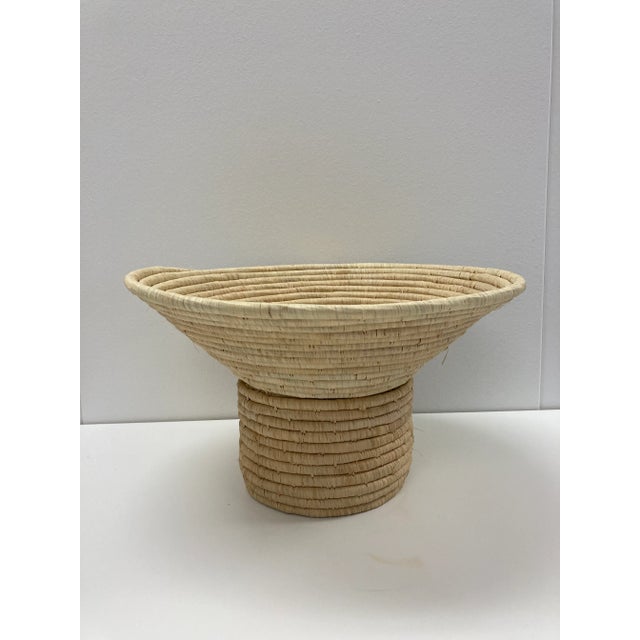 Fruit Bowl Sisal Pedestal Basket Handwoven For Sale In San Francisco - Image 6 of 6