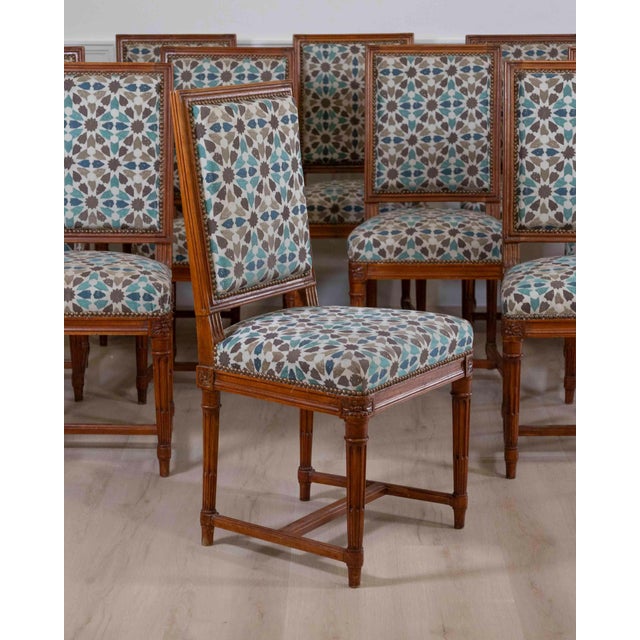 Mid 20th Century Mid 20th Century Suite of twelve Louis XVI style chairs For Sale - Image 5 of 10