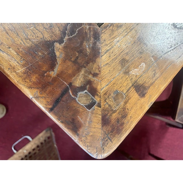 Vintage Elmwood Ming Style Square Mahjong / Eight Immortals High Game Table For Sale - Image 4 of 16