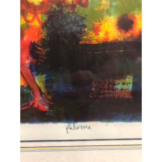 Juan García Ripollés, Spanish Modernist 'Paloma' Colorful Lithograph of a Bird For Sale - Image 4 of 5