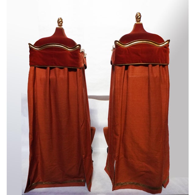 Late 20th Century Pair of Tall Baldachin Wingback King Chairs For Sale - Image 11 of 18