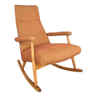 Mid-Century Modern High Back Rocker Rocking Chair For Sale