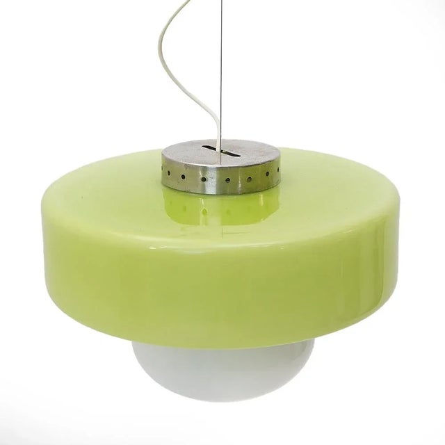Mid-Century Modern Vintage Glass Pendant Light, 1970s For Sale - Image 3 of 13