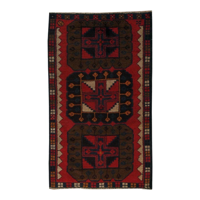 Mid-20th Century Vintage Balouch Wool Rug - 2′8″ × 4′6″ For Sale