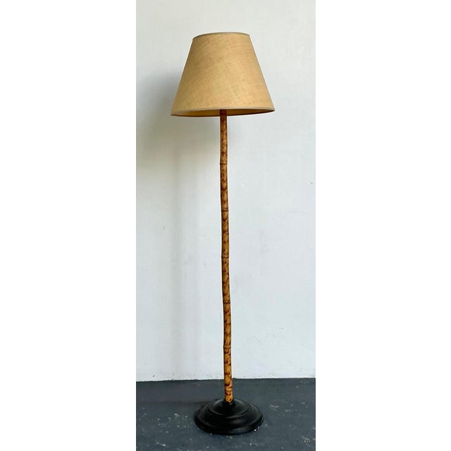 Vintage Bamboo Floor Lamp With Seagrass Shade For Sale - Image 13 of 16