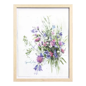 Bouquet of Wildflowers - Colorful Floral Watercolor Painting Original Artwork by Anna Kudriashova