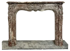 Large Antique Louis XV French Marble Fireplace, 1770