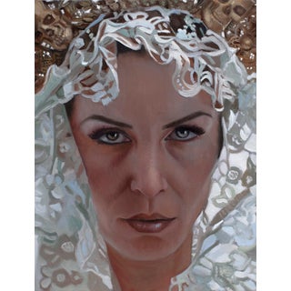 Santa Muerte Study by Shana Levenson | Oil on aluminum panel Portrait of a woman in a veil. For Sale