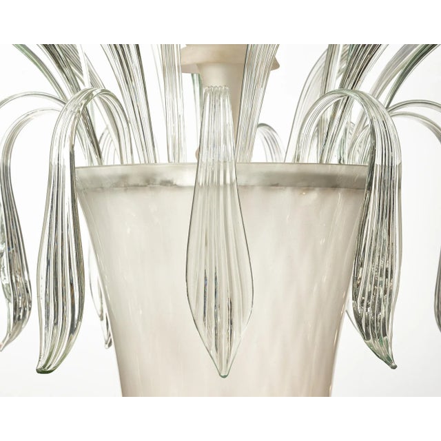 Glass Italian Vintage Murano Glass Chandelier For Sale - Image 7 of 10