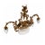 A charming art nouveau-style vintage chandelier, featuring a rich gilded bronze structure finely crafted with floral...