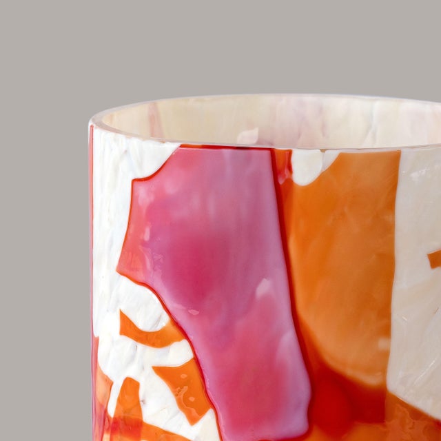 Contemporary Stories of Italy Nougat Tumblers - Red, Set of 6 For Sale - Image 3 of 7