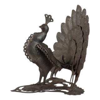 Italian Artist, Peacock, Wrought Iron, Early 20th Century For Sale