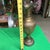 1970s Large Brass Hand Painted Design Vase For Sale - Image 9 of 10