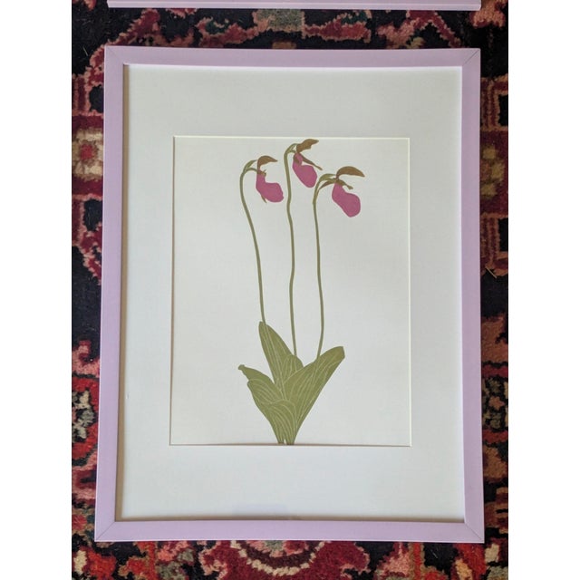 Henry Evans Botanical Linocut Prints Framed- Set of 4 For Sale In Charlotte - Image 6 of 17