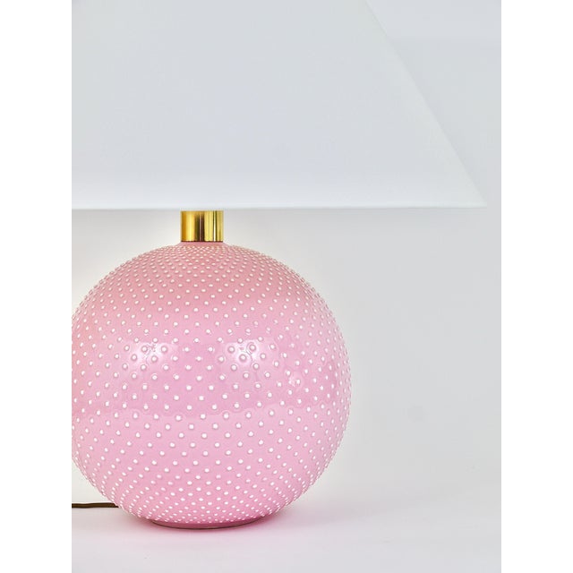 Rosé Pastel Polka Dot Sphere Table Lamp in Ceramic & Brass from Studio Paf Milano, 1970s For Sale - Image 15 of 18