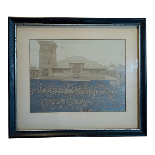 19th Century Photograph of Spanish American War Soldiers at Boston Lowell Railroad Depot For Sale