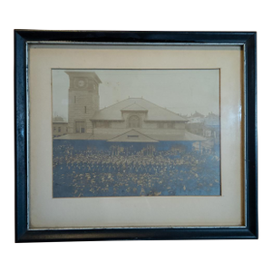 19th Century Photograph of Spanish American War Soldiers at Boston Lowell Railroad Depot