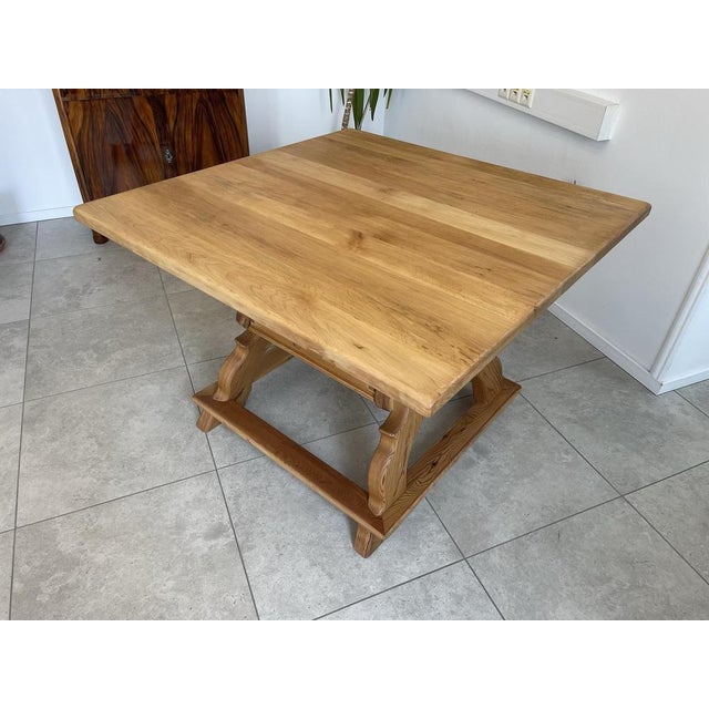 Brown Vintage Dining Table in Natural Wood For Sale - Image 8 of 12