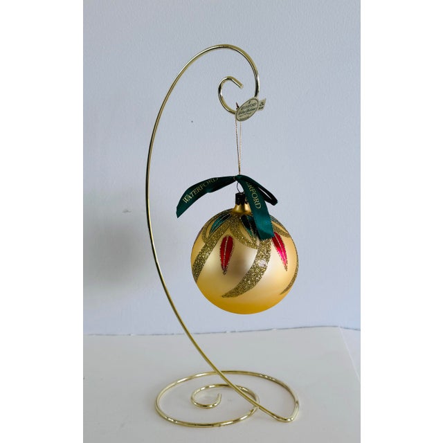 Waterford 1998 Opulence Collection Lucerne Gold Ball Ornament W/ Box. Also comes with the original paperwork and tissue...