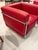 Metal Chrome and Red Leather Club Chairs in the Style of Le Corbusier - A Pair For Sale - Image 7 of 14