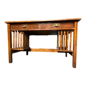 Jim Peed for Romweber Mission Style Cherry Wood Desk - Late 20th Century
