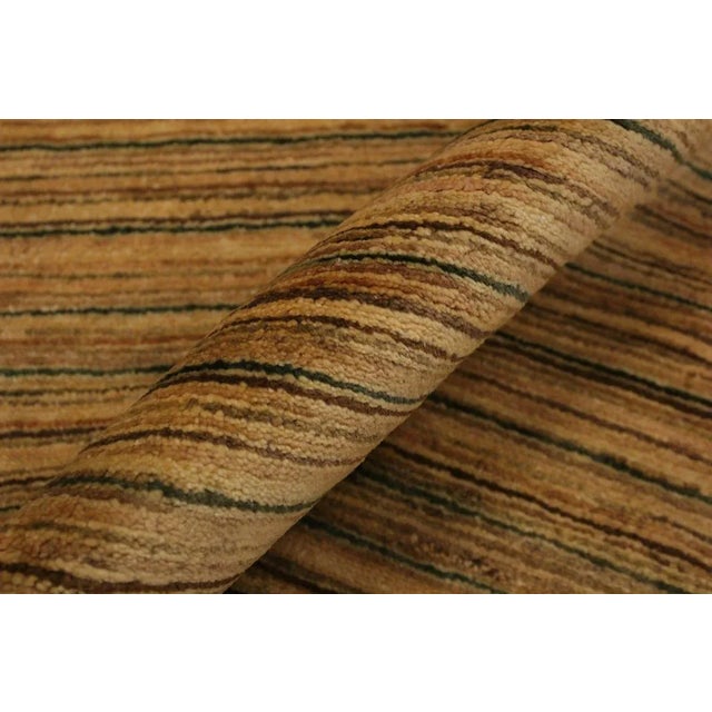 1990s Shabby Chic Gabbeh Tan/Green Hand-Knotted Wool Rug -3'1 X 4'11 For Sale In New York - Image 6 of 9