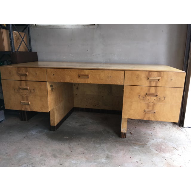 Henredon Scene Two Burled Ash Executive Desk Chairish