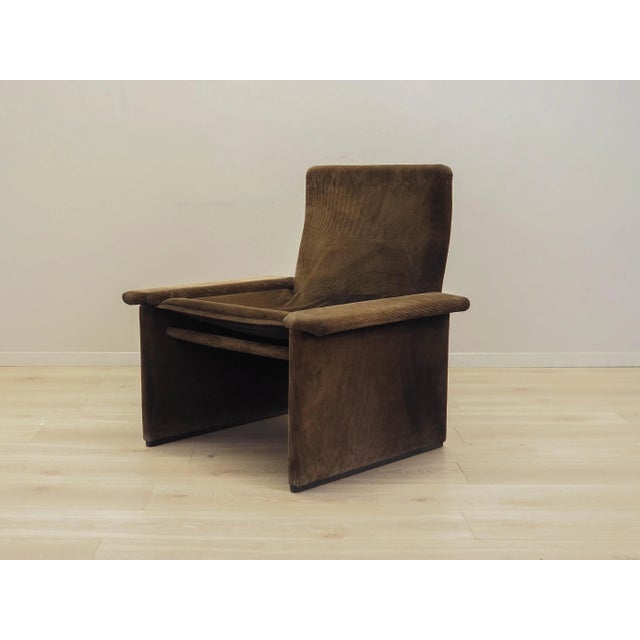 Italian Corduroy Armchair, Italy, 1970s For Sale - Image 4 of 18