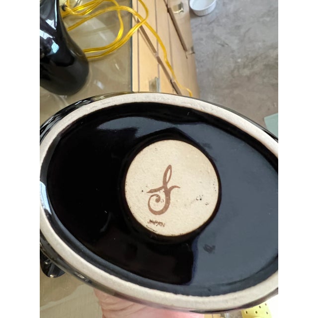 Black Brown Creamer & Sugar Set- A Pair For Sale - Image 8 of 9