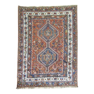 Early 20th Century Tribal Afshar Rug - 5'10" x 7'1" For Sale