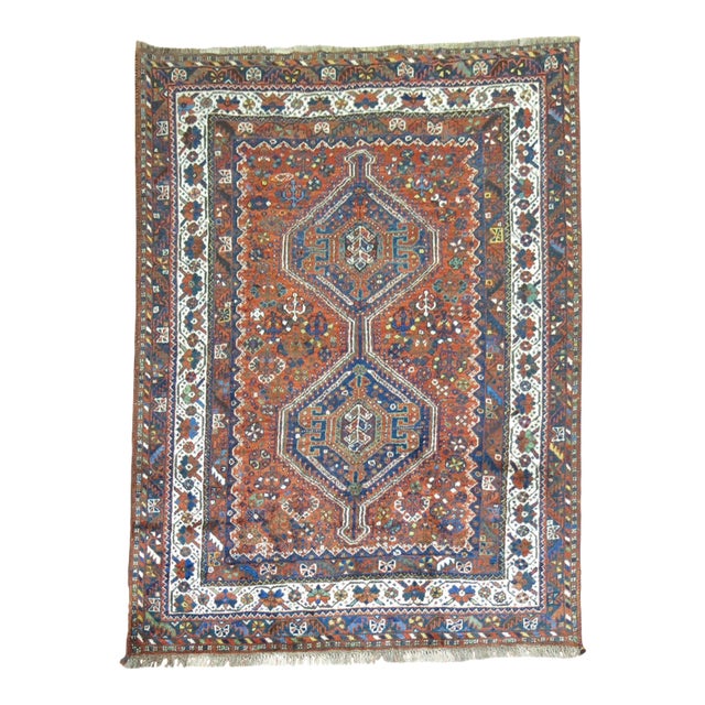Early 20th Century Tribal Afshar Rug - 5'10" x 7'1" For Sale