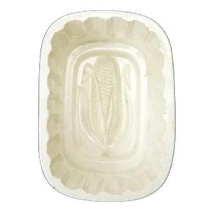 Victorian White Stoneware Corn Food Mold 19th Century