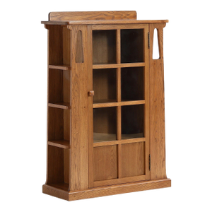 Mission 1 Door Bookcase With Side Shelves - MC