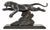 H. Gual, Art Deco Panther Sculpture, 1930, Metal & Marble For Sale
