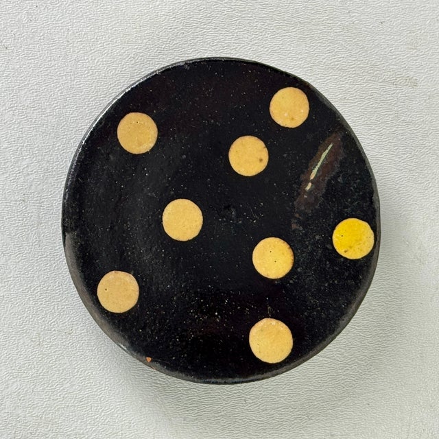 Black 19th Century French Polkadot Demitasse Cups & Saucers Set of 3 - 6 pcs For Sale - Image 8 of 10