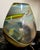 Steve Tobin ovoid purple art glass vase with a red and white cloud horizon and stylized cactus, signed Tobin, 5 1/2" ht....